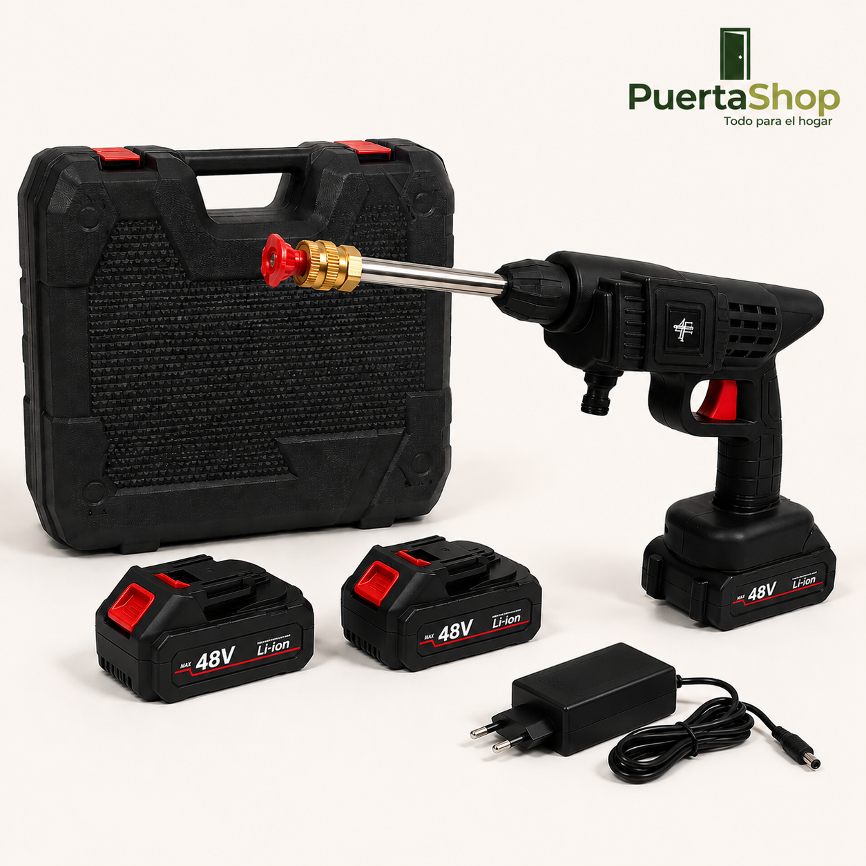 💦 HydroForce Pro™ – Pistola de Alta Presión Portátil + Doble Batería + Maletín + Cargador + Accesorios 🔥