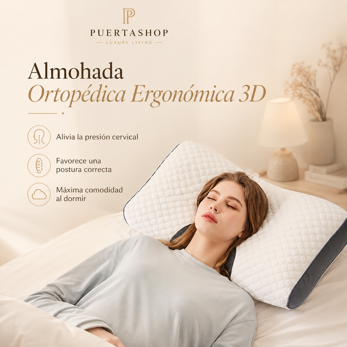 🌙 NubeSueño – Almohada Ergonómica 3D de Confort Premium ✨