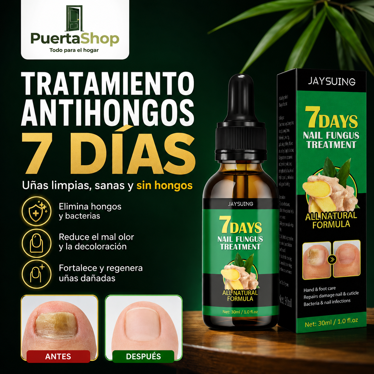 🌿Aceite Anti-hongos Uñas + ¡SOLO POR HOY PAGA 1 Y LLÉVATE 2!🔥