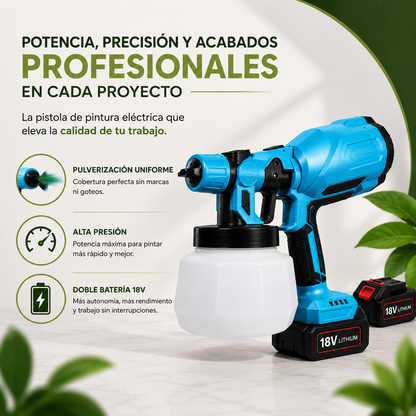 🚀 Pistola de Pintura Eléctrica PRO 18V + Doble Batería + Cargador + Depósito de 1000 ml  | ¡Oferta Exclusiva!🔥
