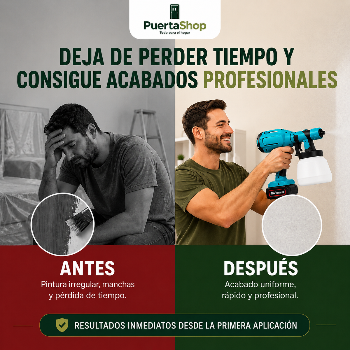 🚀 Pistola de Pintura Eléctrica PRO 18V + Doble Batería + Cargador + Depósito de 1000 ml  | ¡Oferta Exclusiva!🔥