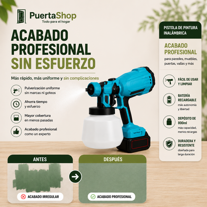 🚀 Pistola de Pintura Eléctrica PRO 18V + Doble Batería + Cargador + Depósito de 1000 ml  | ¡Oferta Exclusiva!🔥