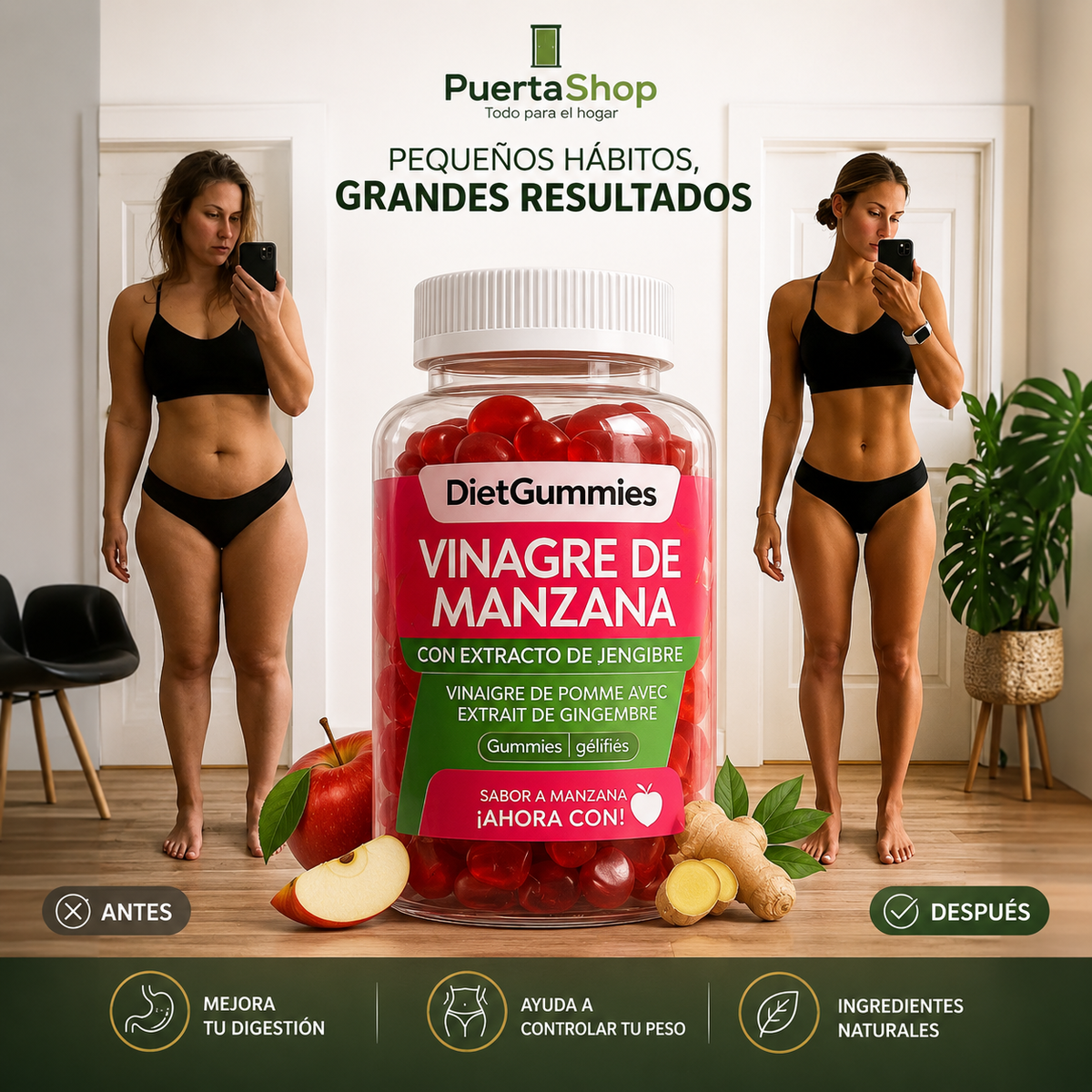 🍎 SUP Gummies – Vinagre de Manzana – Apoyo Digestivo y Energía Natural 🌿
