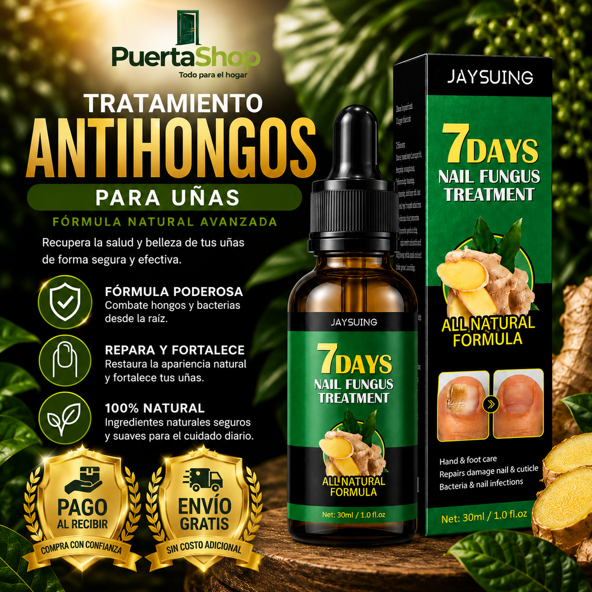 🌿Aceite Anti-hongos Uñas + ¡SOLO POR HOY PAGA 1 Y LLÉVATE 2!🔥