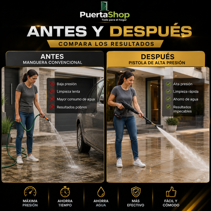 💦 HydroForce Pro™ – Pistola de Alta Presión Portátil + Doble Batería + Maletín + Cargador + Accesorios 🔥