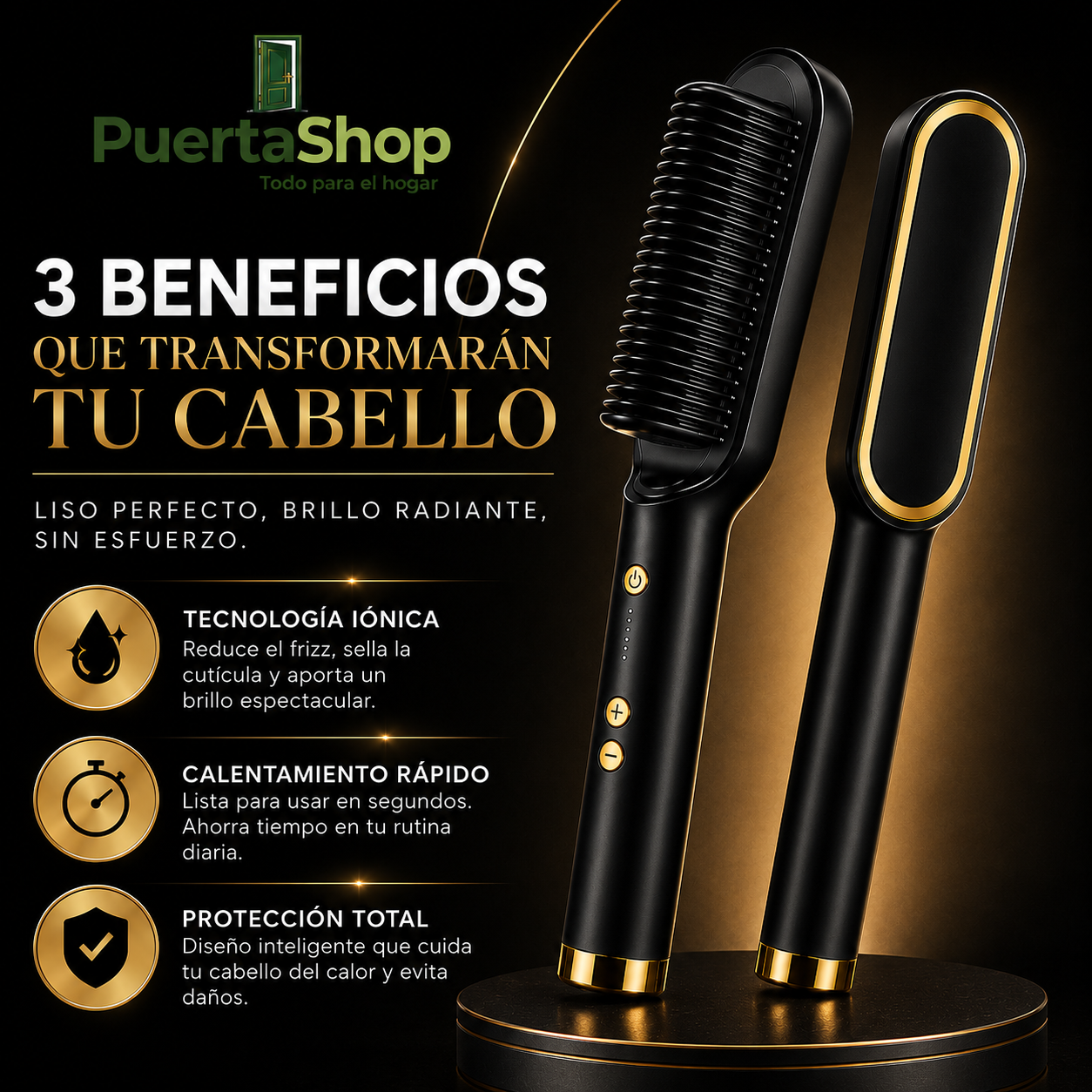 ✨ LumiHair™ Cepillo Alisador Iónico Profesional 🔥