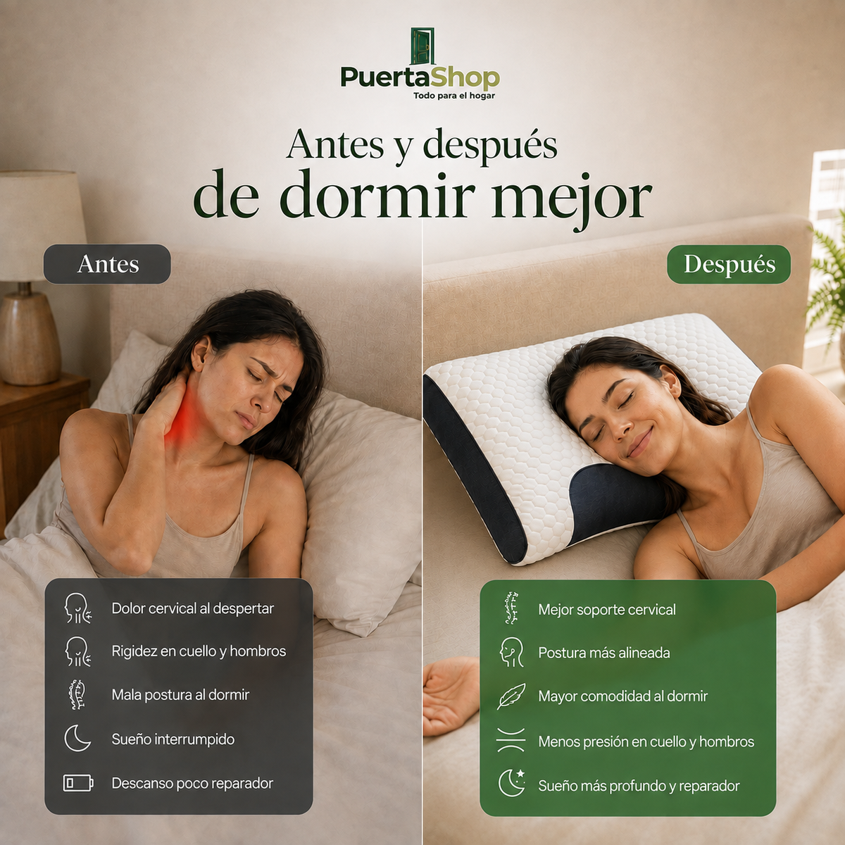 🌙 NubeSueño – Almohada Ergonómica 3D de Confort Premium ✨