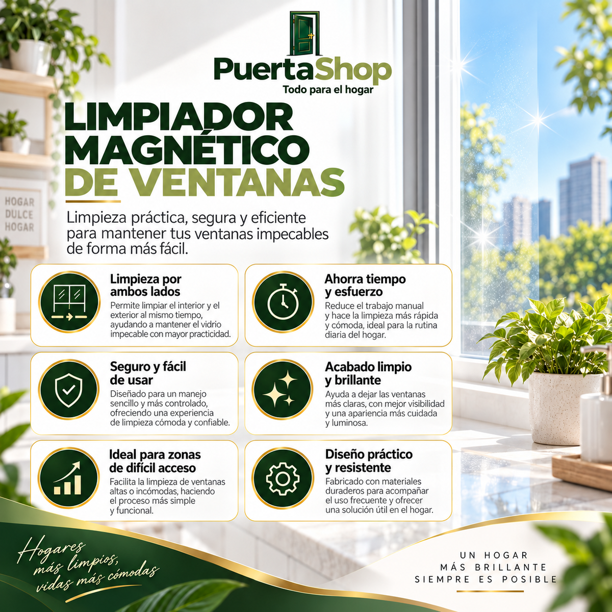 ✨ CrystalMag – Limpiador Magnético de Ventanas 🔥