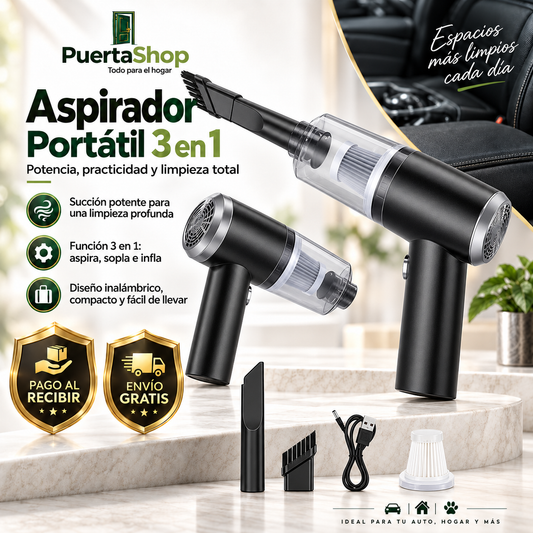 🚗 AutoLimpio Pro™ + Cargador + Boquillas + succión de cepillo + SOLO HOY 🔥