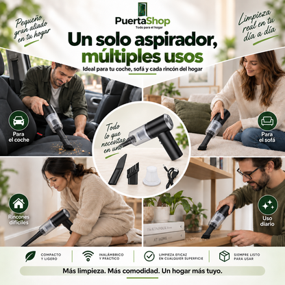 🚗 AutoLimpio Pro™ + Cargador + Boquillas + succión de cepillo + SOLO HOY 🔥