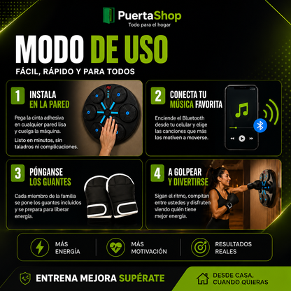 🥊 BoxeoFit Pro + caja y cargador + Bluetooth Premium + Guantes Profesionales 🔥