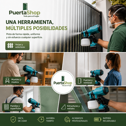 🚀 Pistola de Pintura Eléctrica PRO 18V + Doble Batería + Cargador + Depósito de 1000 ml  | ¡Oferta Exclusiva!🔥