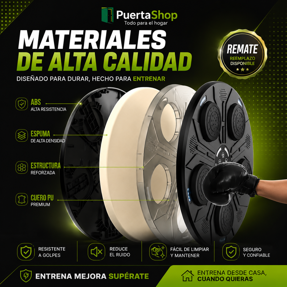 🥊 BoxeoFit Pro + caja y cargador + Bluetooth Premium + Guantes Profesionales 🔥
